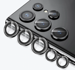Samsung Galaxy S22 Ultra Kamera Lens Koruyucu - Siyah