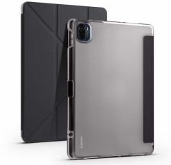 Xiaomi Mi Pad 5 Tablet Kılıfı Standlı Tri Folding Kalemlikli Silikon Smart Cover - Siyah