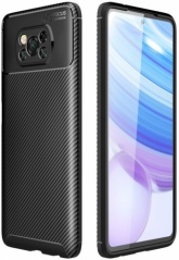 Xiaomi Poco X3 NFC Kılıf Karbon Serisi Mat Fiber Silikon Negro Kapak - Siyah
