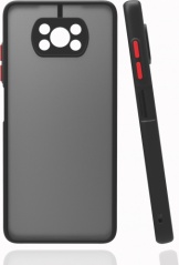Xiaomi Poco X3 Pro Kılıf Kamera Korumalı Arkası Şeffaf Mat Silikon Kapak - Siyah