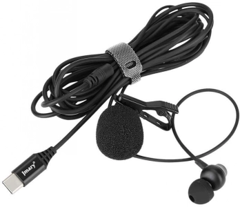 Jmary MC-R6 Type-C Canlı Yayın Yaka Mikrofon - Siyah