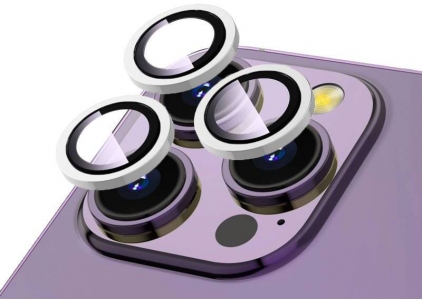 Apple iPhone 15 Pro Max (6.7) Lens Kamera Koruyucu Parmak İzi Bırakmayan Anti-Reflective CL-12 - Gümüş