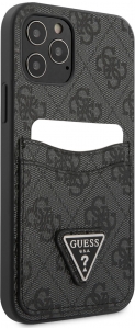 Apple iPhone 12 Pro (6.1) Kılıf GUESS Çift Kart Bölmeli Kapak - Siyah