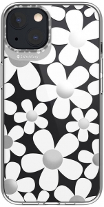 Apple iPhone 13 Çift IMD Baskılı Switcheasy Artist Fleur Kapak - Şeffaf