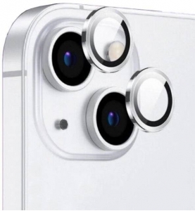 Apple iPhone 14 Plus (6.7) Lens Kamera Koruyucu Parmak İzi Bırakmayan Anti-Reflective CL-12 - Gümüş