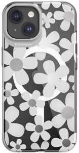 Apple iPhone 15 Magsafe Şarj Özellikli Çift IMD Baskılı Switcheasy Artist-M Fleur Kapak - Gri