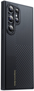 Samsung Galaxy S24 Ultra Magsafe Şarj Özellikli Karbon Fiber Benks Montage ArmorAir 600D Kevlar Kapak - Siyah