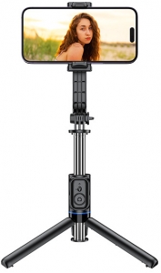 ​Recci RSS-W03 Bluetooth 5.0 Uzaktan Kumandalı Çok Fonksiyonlu Selfie Çubuğu - Siyah